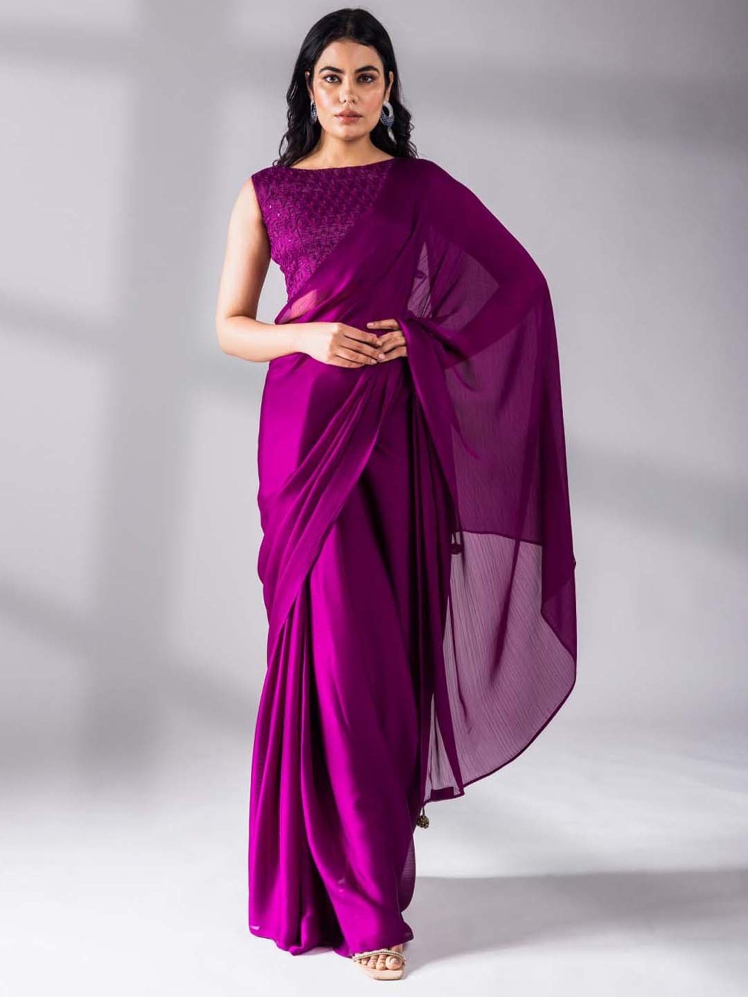 What is the best combination of purple shades Saree? - Quora