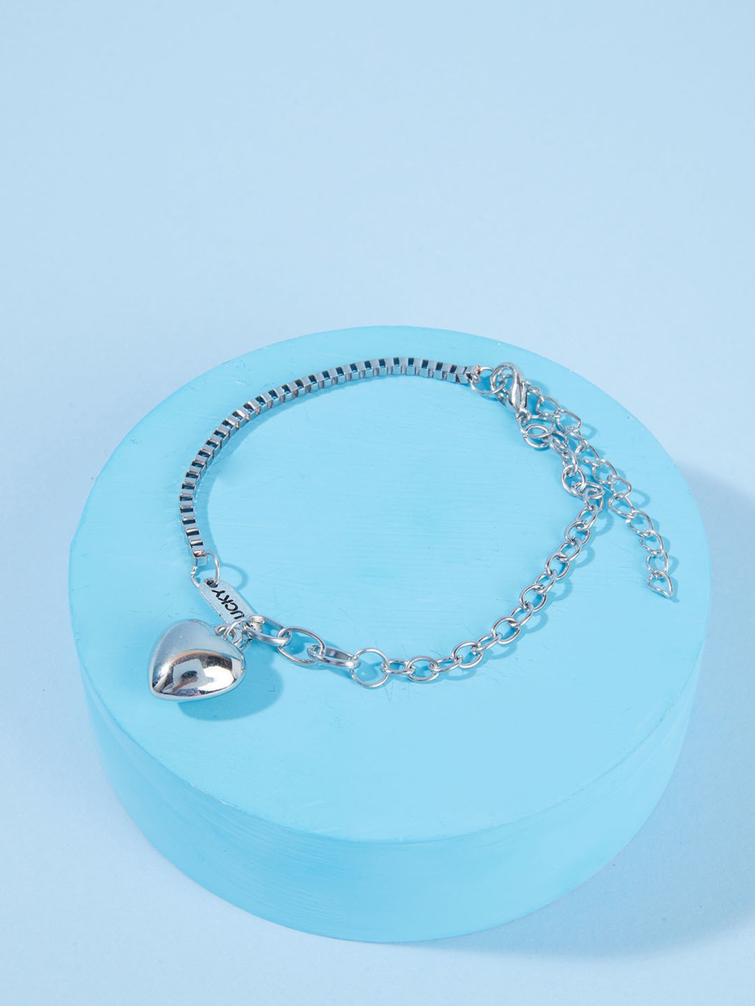 Buy Minimal Heart Charm Silver Plated Bracelet Online At Best Price @ Tata  CLiQ