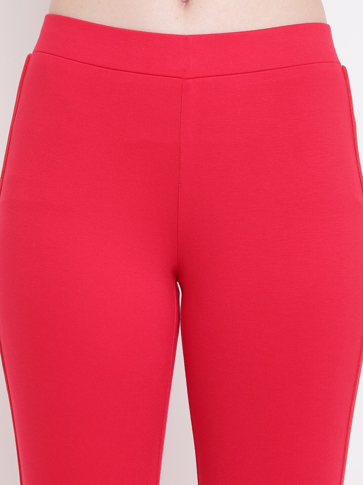 Be Indi Red Cotton Jeggings