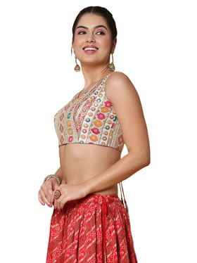 Buy Salwar Studio Off-White Embroidered Readymade Blouse for Women's Online  @ Tata CLiQ