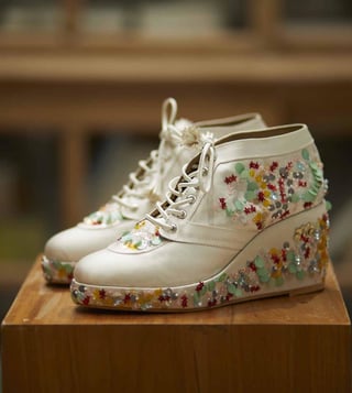 Wedding High Platform Sneakers Shoes, Bridal Lace Sneakers, Lace