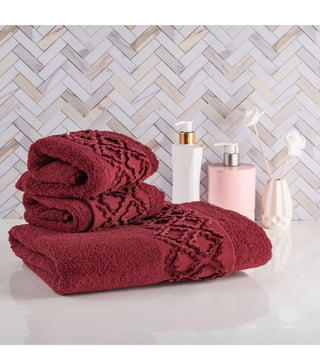 Burgundy bath towel sets hot sale