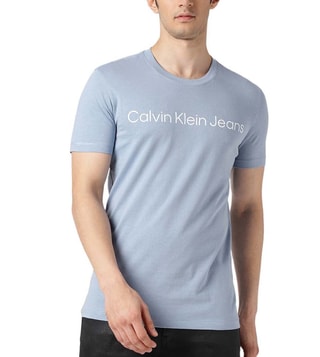 Buy Calvin Klein Jeans Iceland Blue Slim Fit T-Shirts for Men