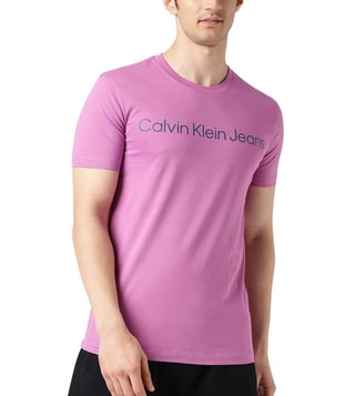Buy Calvin Klein Jeans Iris Orchid Slim Fit T-Shirts for Men Online @ Tata  CLiQ Luxury