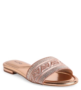 Buy ALDO Beige GHALIA271 Embellished Slide Sandals for Women