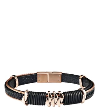 Santa Barbara Polo & Racquet Club Black Fall Winter Leather Bracelet