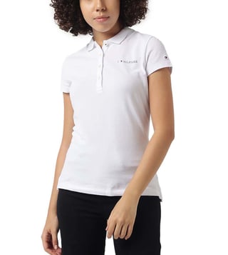 Tommy hilfiger white polo deals t shirt women's