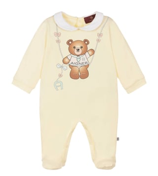 Aigner Kids Yellow Printed Comfort Fit Romper