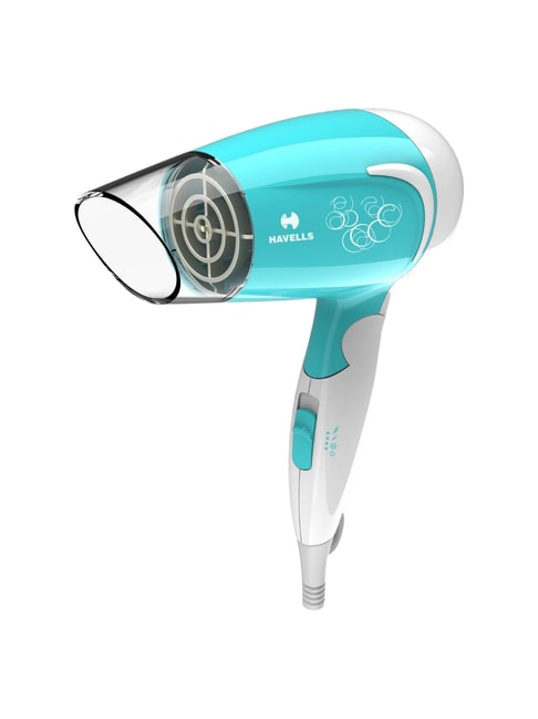 Havells HD3151 1200W Foldable Hair Dryer, 3 Heat (Hot/Cool/Warm) Settings  with Cool Shot button (Turquoise) + Havells HC4031 7mm thin Chopstick  Curler, ceramic barrel ,Fast heat up results into Longlasting maggie Curls
