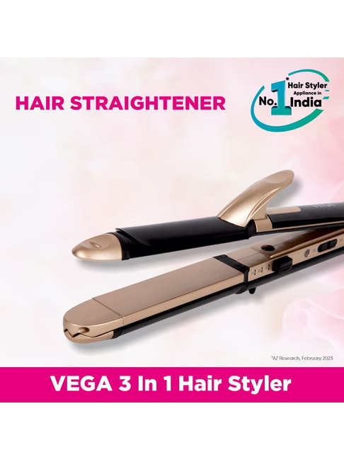 Buy Vega VHSCC-01 3 In 1 45 W Ceramic Coated Hair Styler (Black) Online At  Best Price @ Tata CLiQ