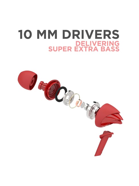 Buy Boat BassHeads 100 Wired Earphones with Mic (Furious Red) Online At Best Price Tata CLiQ