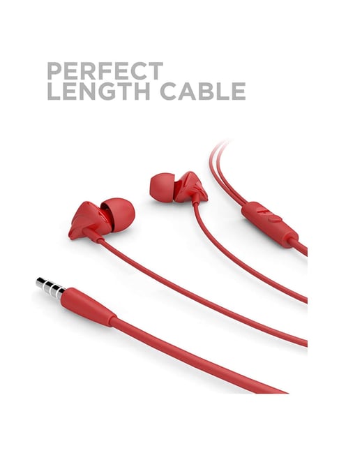 Buy Boat BassHeads 100 Wired Earphones with Mic (Furious Red) Online At