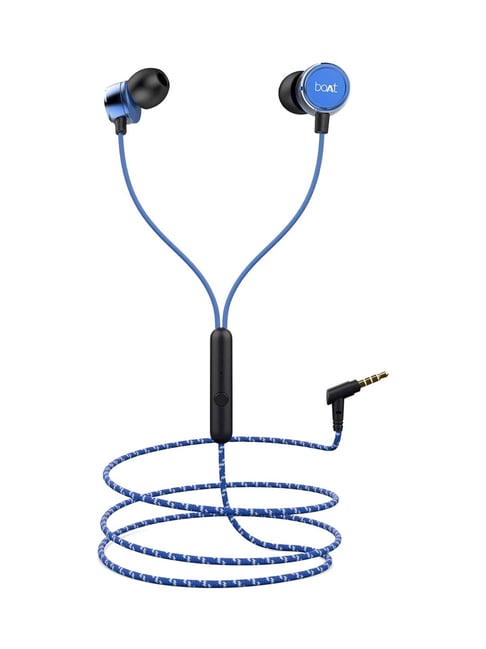 boAt BassHeads 172 T Wired Earphones with Super Extra Bass, Braided Cable & Metallic Finish (Blue)