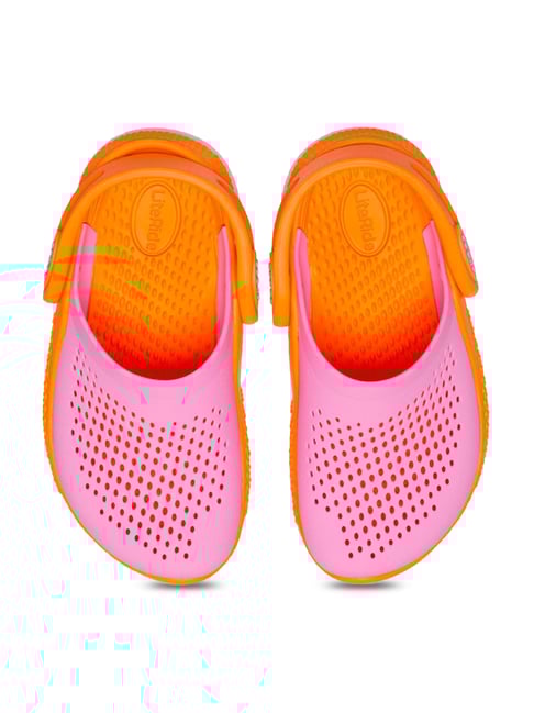 Crocs Kid's Literide 360 Pink Orange Back Strap Clogs