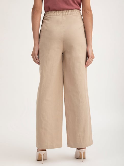 Buy Beige Trousers & Pants for Women by FOUNDRY Online