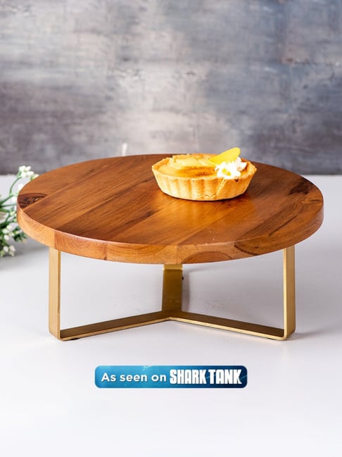 Duadecor Wooden 2 Tier Cake Stand and Cupcake Dessert Holder Home and Table  Decoration | Wood Round Decorative 2 Tiered Tray for Serving and Table  Decor | Fruit Basket (40 x40 cm) :