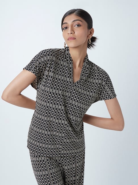 Wardrobe by Westside Black Sabrina Top Price in India