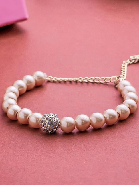 The Estelle Silver & Pearl Rosegold Bracelet -Buy Officewear Jewellery  Online — KO Jewellery