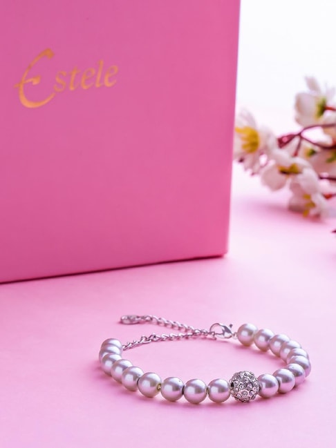 Estele Rose Gold Plated Quirky Q Letter Pearl Bracelet for Women Buy  Estele Rose Gold Plated Quirky Q Letter Pearl Bracelet for Women Online at  Best Price in India  Nykaa