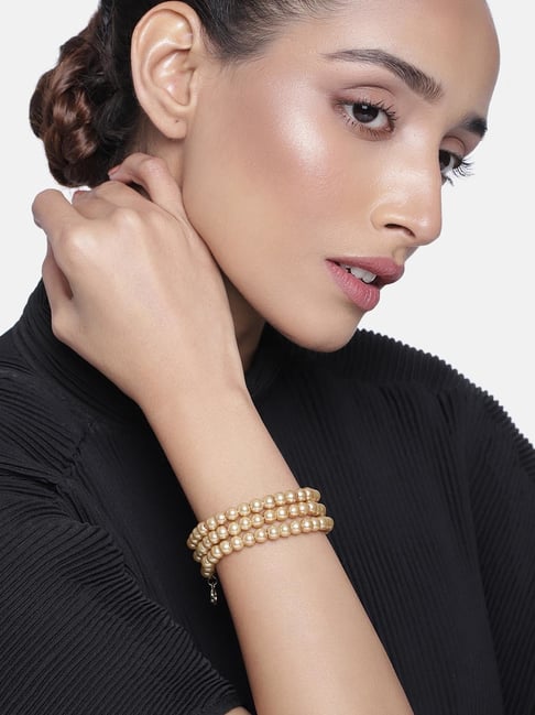 Pearl Strand with Statement Gold Bead Bracelet from Apres Ballet Collection  exclusively at Stacked By Suzie