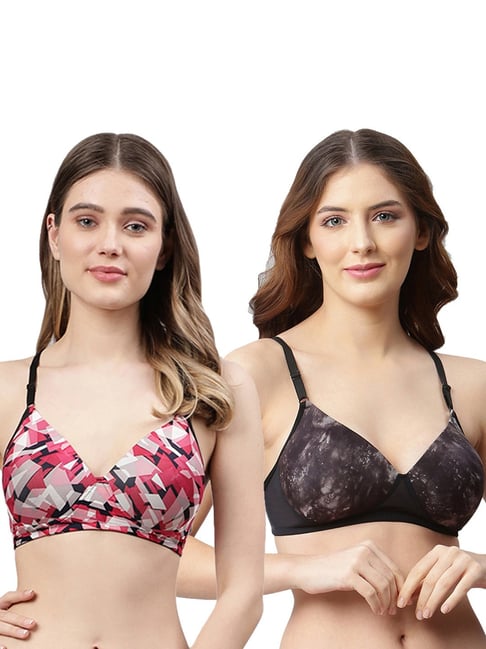 Cukoo Multicolor Printed Full Coverage Non-Wired Bra - Pack of 2-picture-18