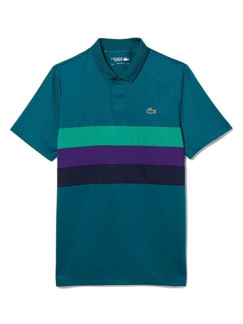 Lacoste Blue Regular Fit Striped Polo T-Shirt