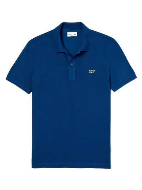 Lacoste Blue Cotton Slim Fit Polo T-Shirt