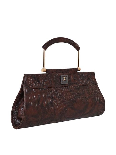 Esbeda Maroon Textured Clutch