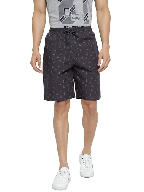 Van Heusen Athleisure Regular Fit Soft Suede Touch Functional Pocket Allover Print Lounge Shorts-picture-24