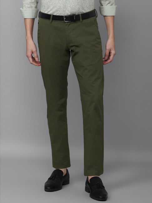 Allen Solly Green Slim Fit Trousers