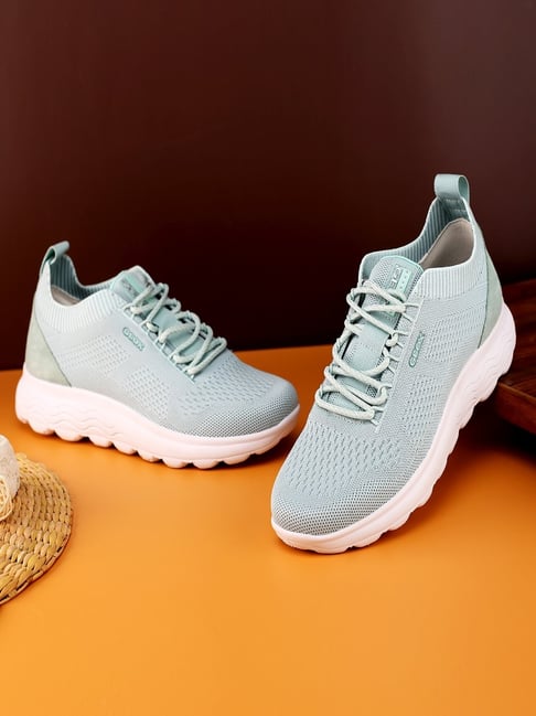 Geox Women's Spherica Green Sneakers