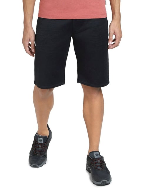 Jack & Jones Black Slim Fit Denim Shorts