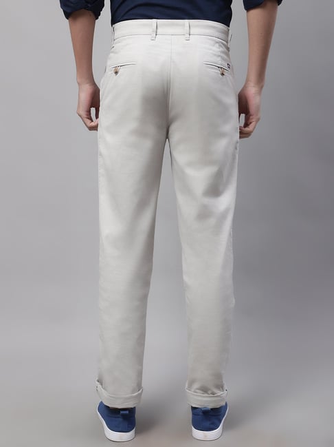 Light grey pair of regular fit wool trousers – Rota SRL