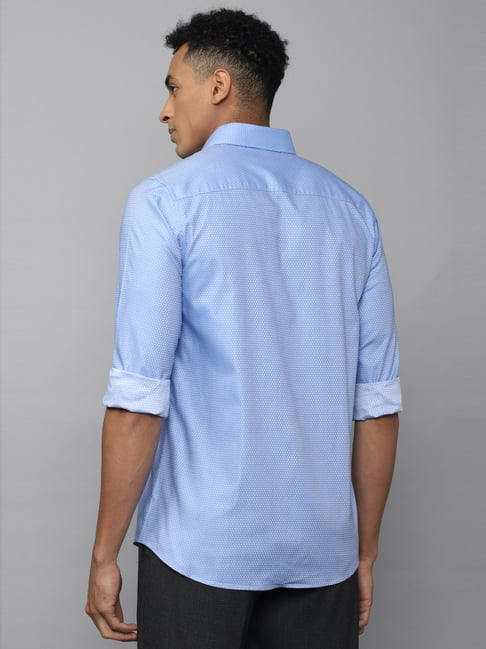 Buy Allen Solly Blue Cotton Slim Fit Printed Shirts for Mens