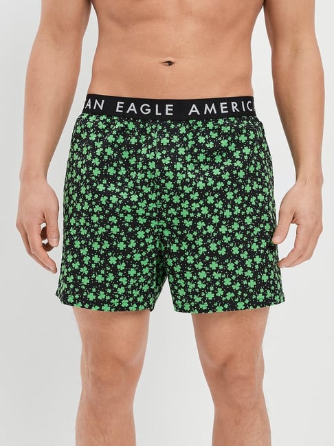 American Eagle Outfitters Black Regular Fit Printed Boxers