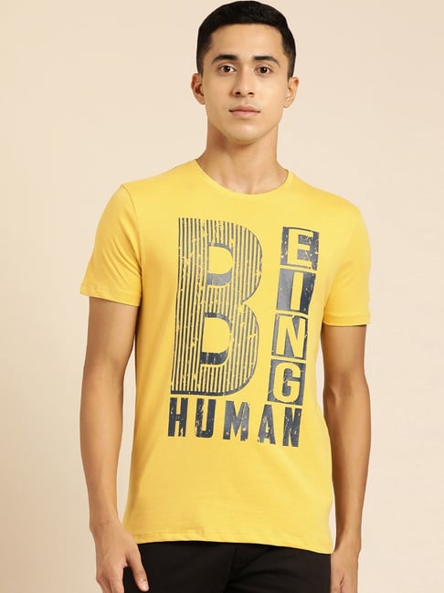 Being human cheap yellow t shirt