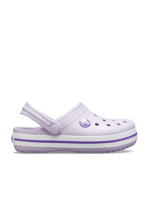 Crocs Kids Crocband Lavender Back Strap Clogs