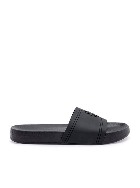 Red Tape Men's Black Slides