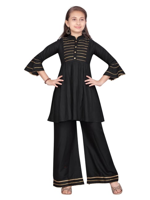 Aarika Kids Black Solid Kurta with Palazzo-picture-23