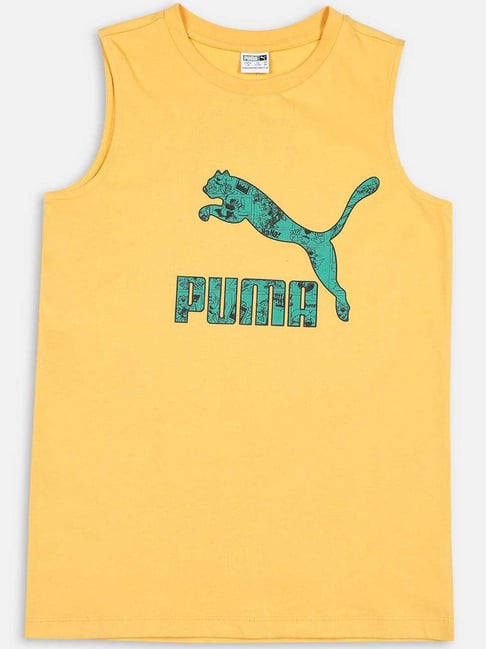 Puma Kids Super Mustard Seed Cotton Printed Tank Top