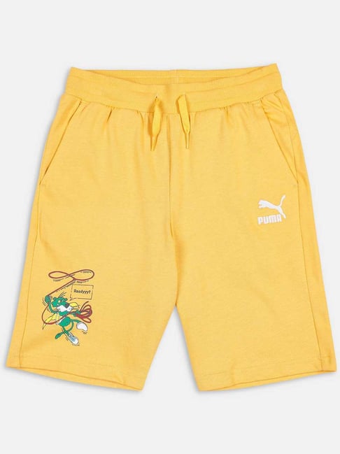 puma shorts kids yellow