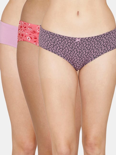 Zivame Multicolor Printed Hipster Panty - Pack of 3 Price in India