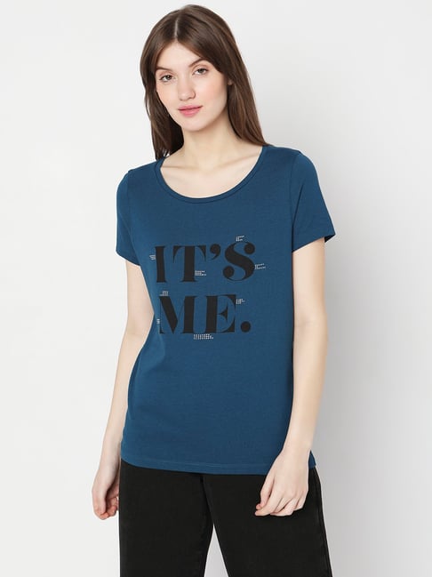 Vero Moda Blue Graphic Print T-Shirt