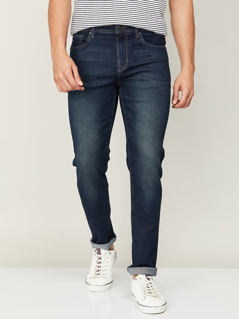 Fame Forever by Lifestyle Mid Blue Slim Tapered Fit Jeans