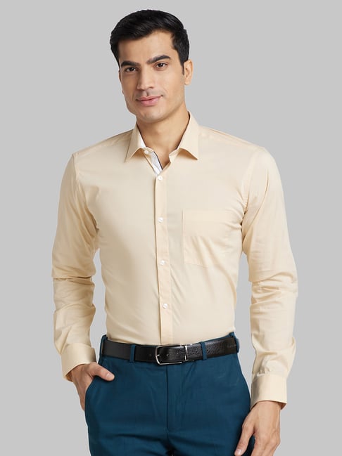 Park Avenue Light Yellow Slim Fit Shirt