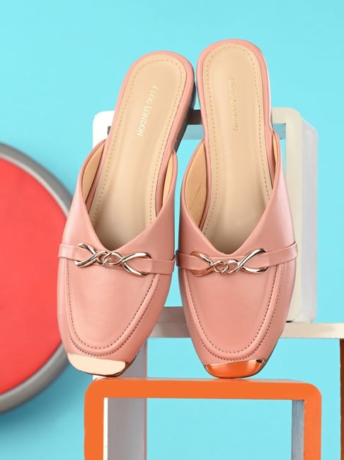 Clog London Women's Peach Mule Shoes Price in India