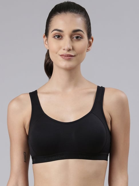 Dollar Missy Black Cotton Sports Bra