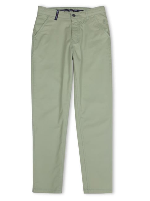 Gini & Jony Kids Sage Green Solid Trousers