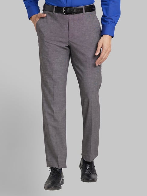 Buy PARK AVENUE Solid Polyester Viscose Slim Fit Mens Work Wear Trousers   Shoppers Stop