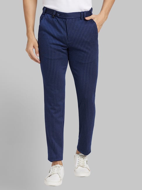 PARK AVENUE Slim Fit Men Dark Blue Trousers - Price History